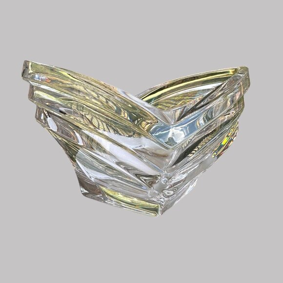 Mikasa Deco Crystal Votive Bowl Intricate Swirl Design Ideal For Centerpieces - Picture 2 of 8